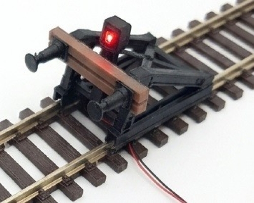 00 Gauge Buffer Stop Black with light