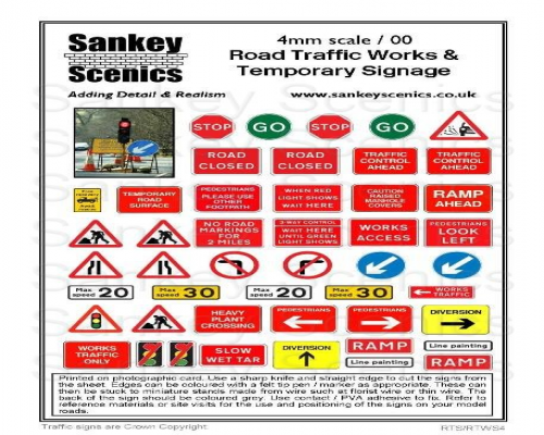 4mm Scale Road Traffic Works & Temporary Signage