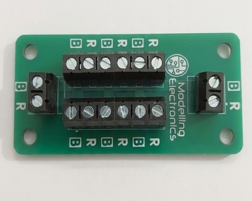 Power Distribution Board for DC, DCC and AC Wiring 6 way