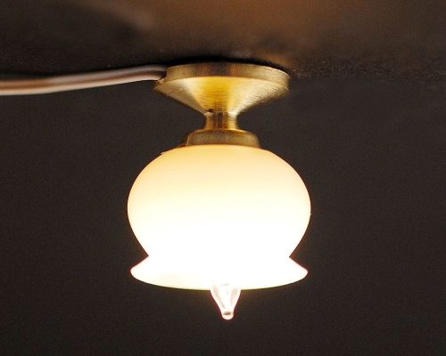 1:12 Scale Ceiling Light With White Shade