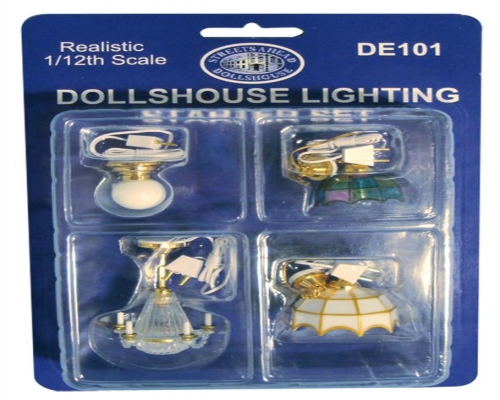 Dolls House Ceiling Light Set selection of 4 popular 1:12 Scale miniature DE101