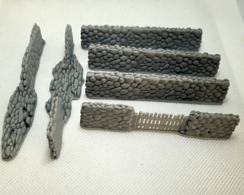 Dry stone wall 3D Printed set 00/HO gauge Dry stone wall 3D Printed set 00/HO gauge