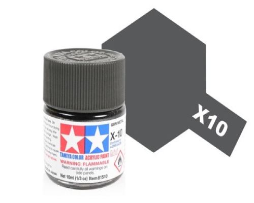 Tamiya Acrylic Mini X-10 Gun Metal Paint