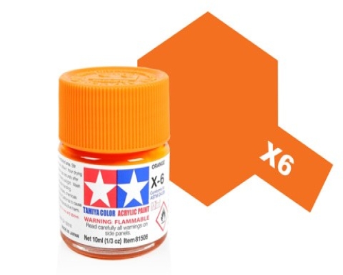 Tamiya Acrylic Mini X-6 Orange Paint Tamiya Acrylic Mini X-6 Orange Paint