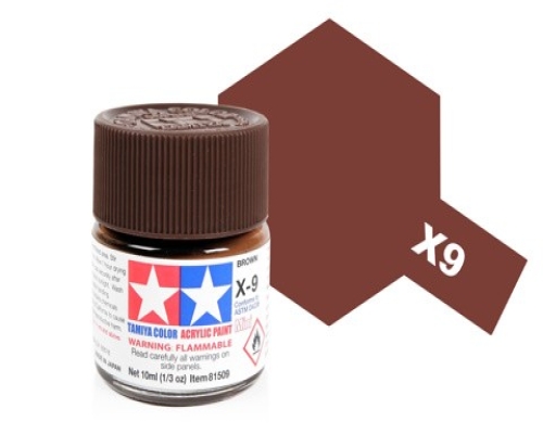 Tamiya Acrylic Mini X-9 Brown Paint Tamiya Acrylic Mini X-9 Brown Paint