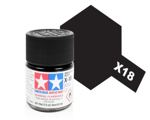 Tamiya Acrylic Mini X-18 Semi Gloss Black